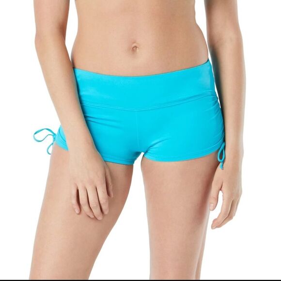 Women's Blue Swim Shorts - Picture 1 of 5